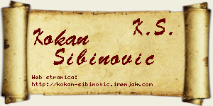 Kokan Sibinović vizit kartica